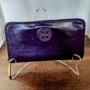 Tory Burch Purple Leather Wallet